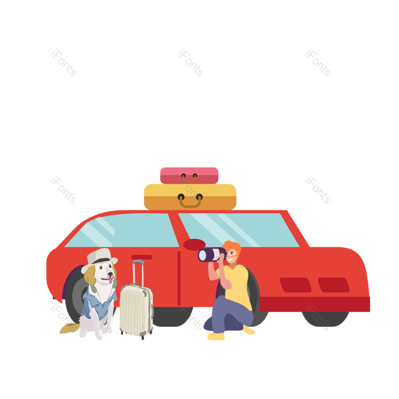 装饰图片,插画元素,人物PNG,旅游免抠素材